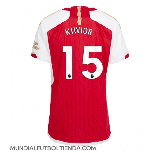 Camiseta Arsenal Jakub Kiwior #15 Primera Equipación Replica 2023-24 para mujer mangas cortas